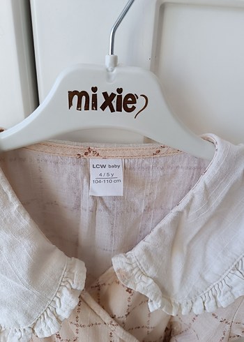 Kız Çocuk Bej Keten Dantel Detaylı Elbise - Görsel 4