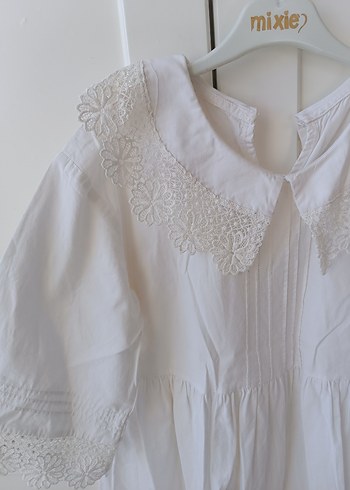 Beyaz Pamuklu Bohem Kız elbisesi - Görsel 3