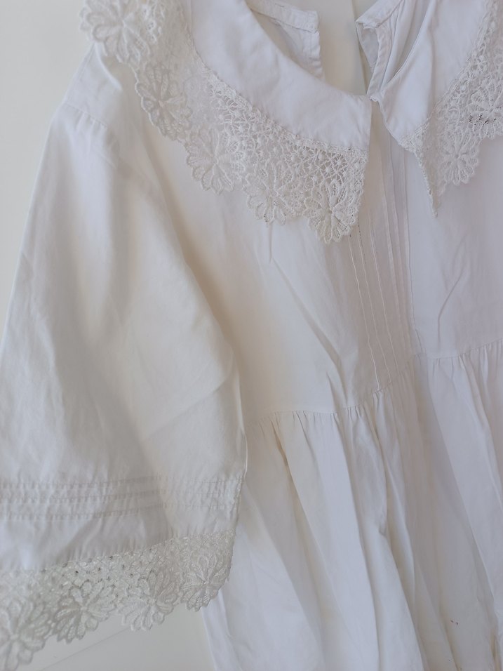 Beyaz Pamuklu Bohem Kız elbisesi - Görsel 2