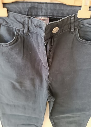 Düğmeli Lacivert Kadın Kot Pantolon - Görsel 2