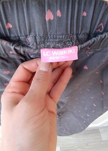 Kız Çocuk Gri Desenli Fit Kot Pantolon - Görsel 2