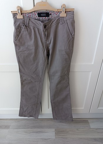 Kız Çocuk Gri Desenli Fit Kot Pantolon - Görsel 3