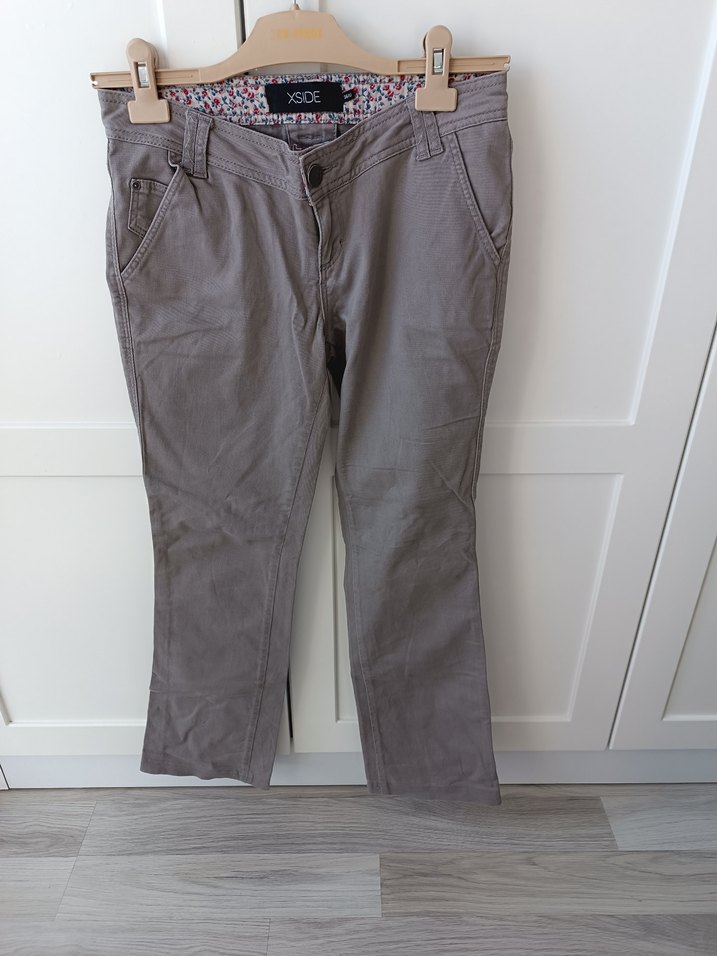 Kız Çocuk Gri Desenli Fit Kot Pantolon - Görsel 3