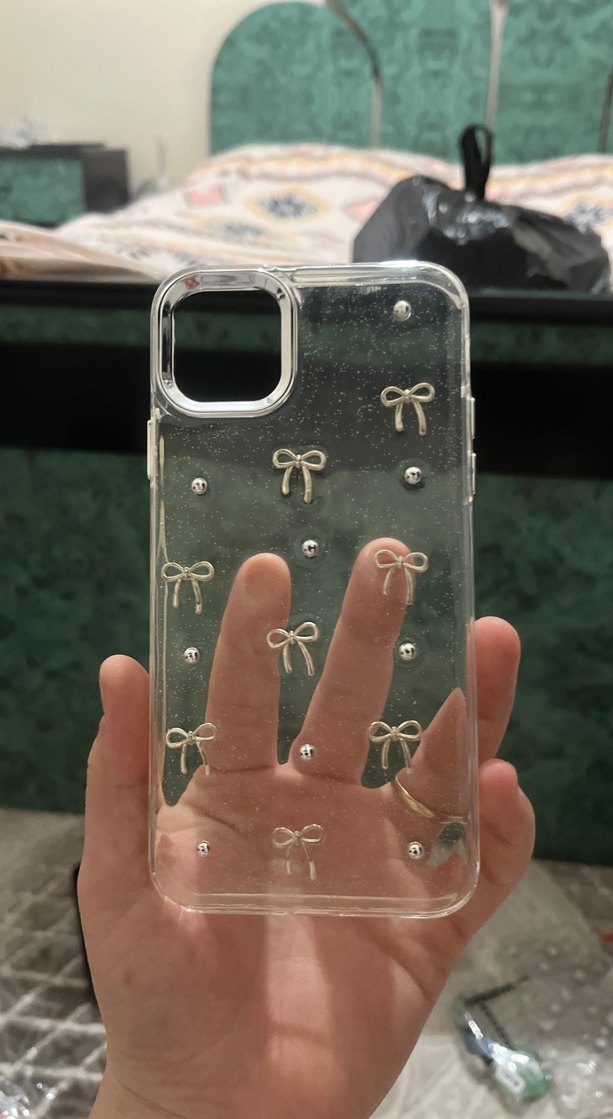 Fiyonk Detaylı Beyaz Bohem Telefon Kılıfı - Görsel 2