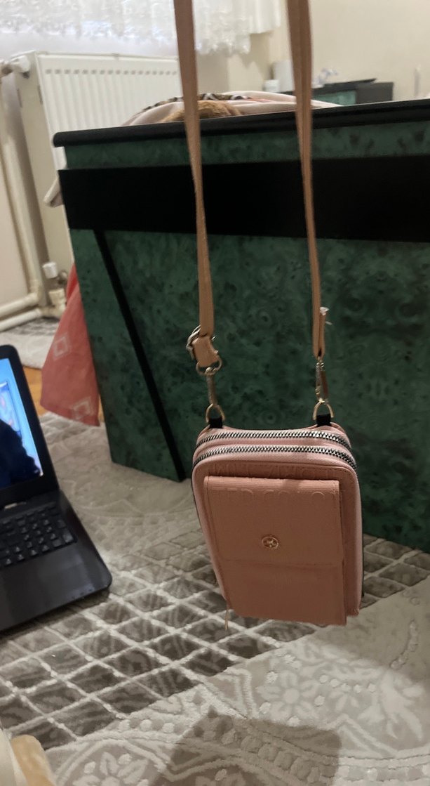 Kadın Pembe Deri Çapraz Çanta - Görsel 2