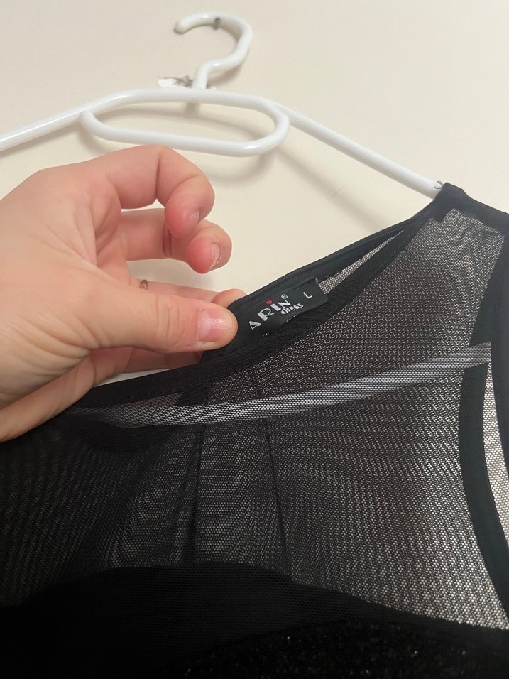 Siyah Kemer Detaylı Uzun Kadın Elbise - Görsel 5