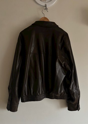 Zara Kahverengi Zara Deri Görünümlü Bomber Ceket Kadın