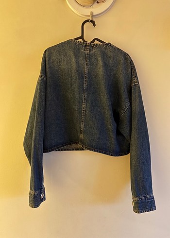 H&M H&M Lacivert Kadın Kot Denim Ceket Düğmeli