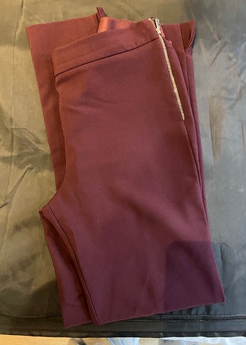 36 Beden bordo Renk Bordo Kadın Kumaş Pantolon Midi Boy