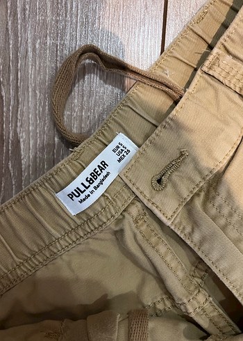 Pull and Bear Bej Kemerli Pamuklu Rahat Kesim Kadın Pantolon
