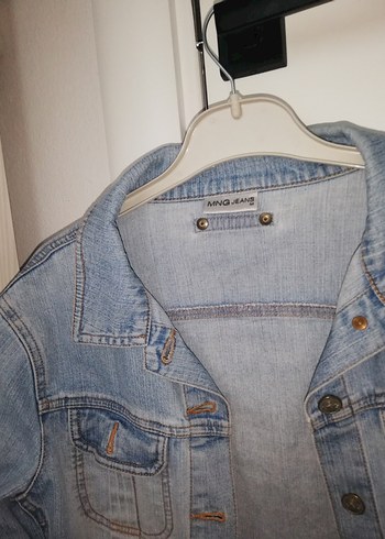 m Beden Kadın Açık Mavi Düğmeli Denim Ceket