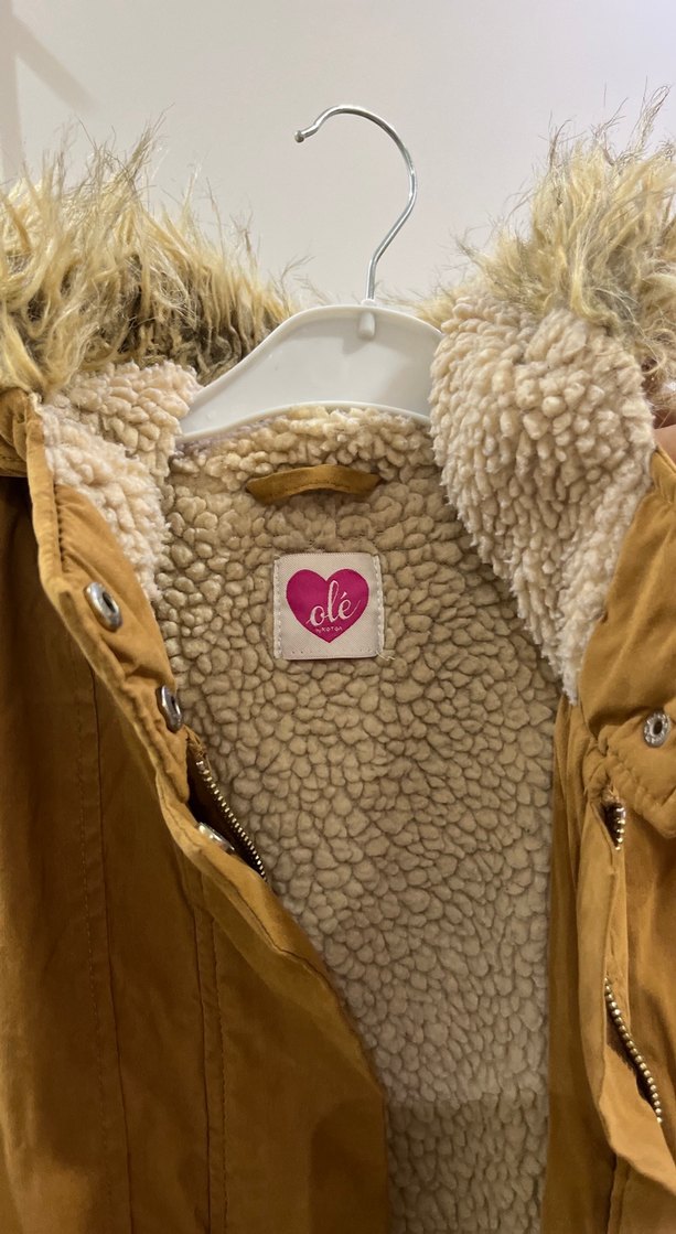 Kahverengi Süet Kadın Mont, Kürklü Kapüşon - Görsel 3