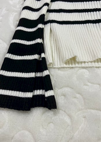 Çizgili Triko Kadın Kazak - Görsel 2