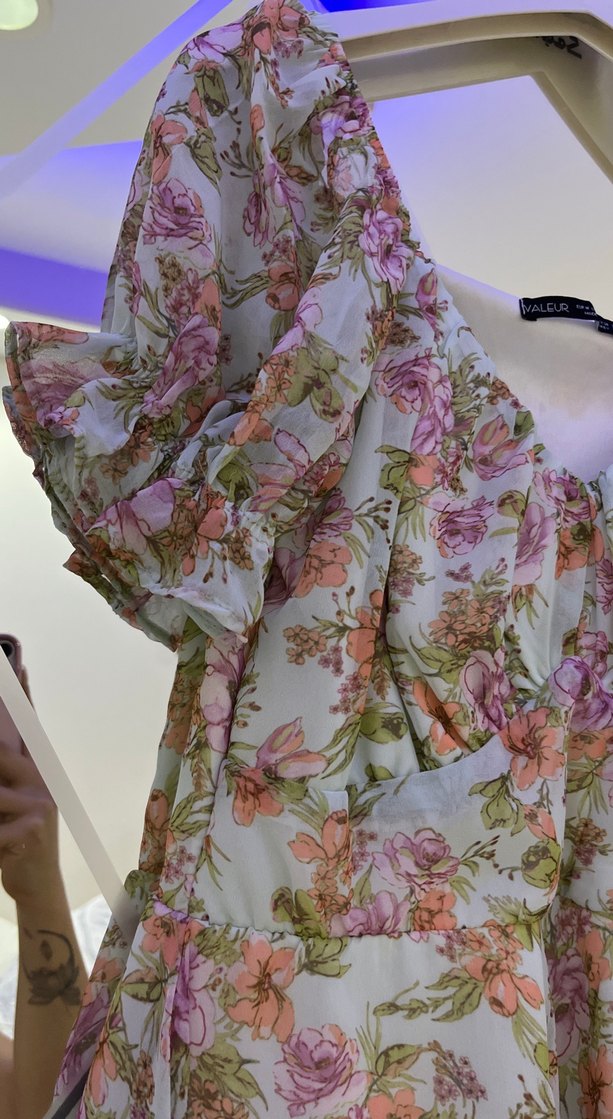 Çiçek Desenli Bohem Mini Elbise - Görsel 2