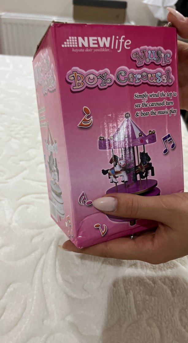 Pembe Beyaz Müzikli Atlı Karınca Oyuncak - Görsel 4