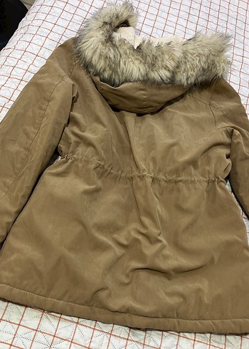 Bej Kürklü Kadın Kışlık Mont - Görsel 5
