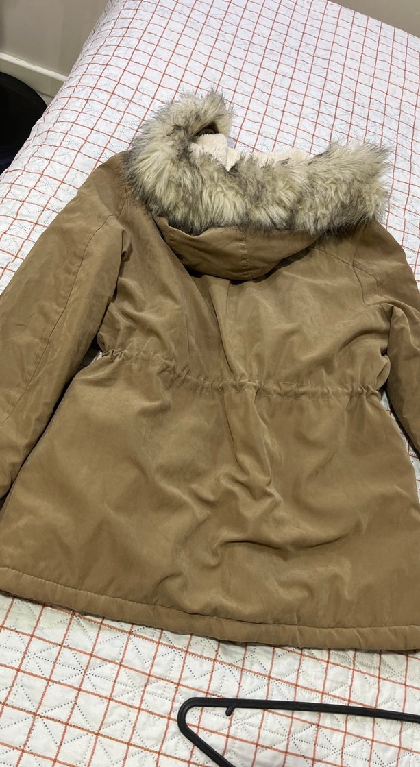 Bej Kürklü Kadın Kışlık Mont - Görsel 5