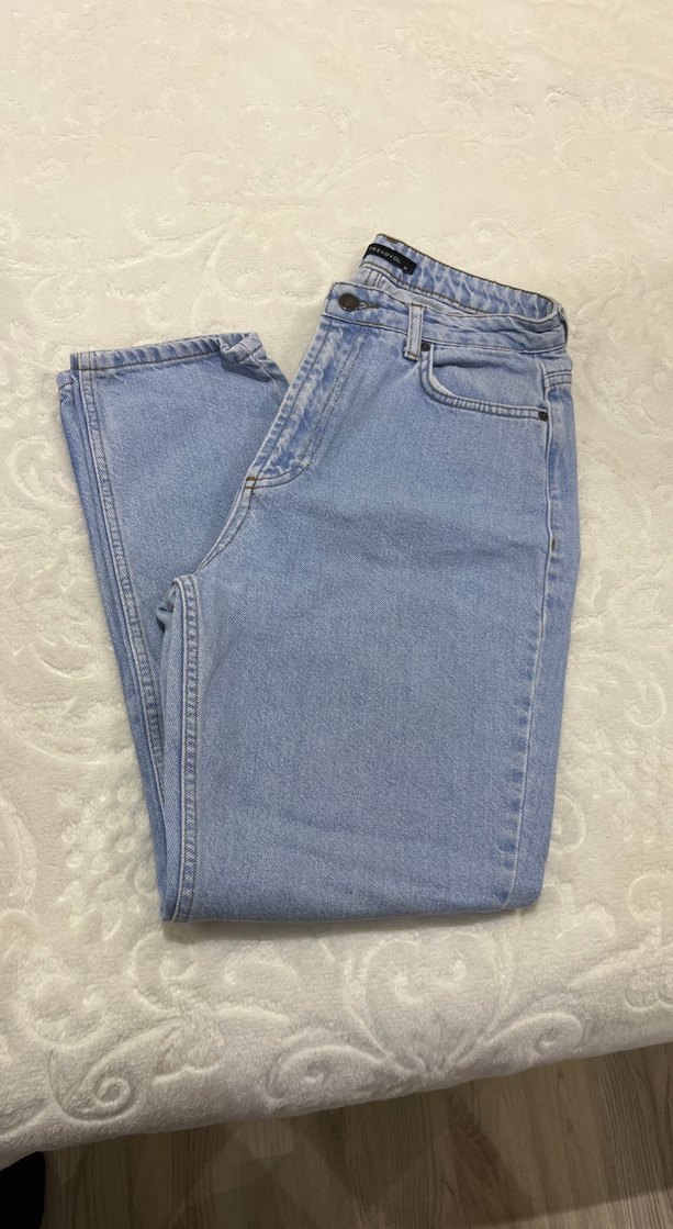 Pastel Mavi Midi Kadın Jean Pantolon - Görsel 2