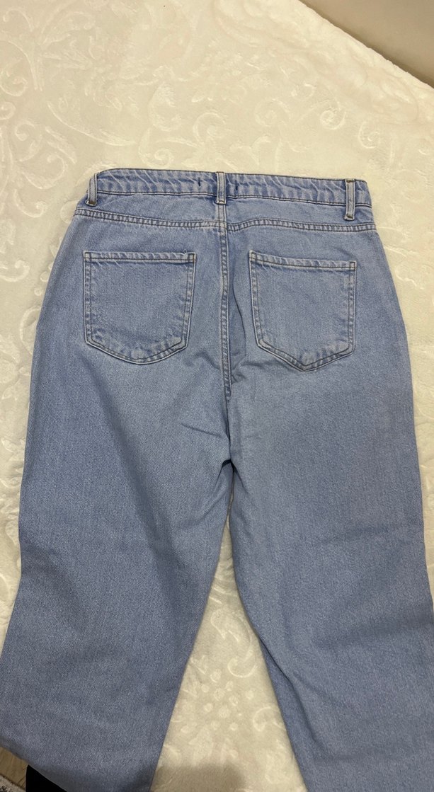 Pastel Mavi Midi Kadın Jean Pantolon - Görsel 4