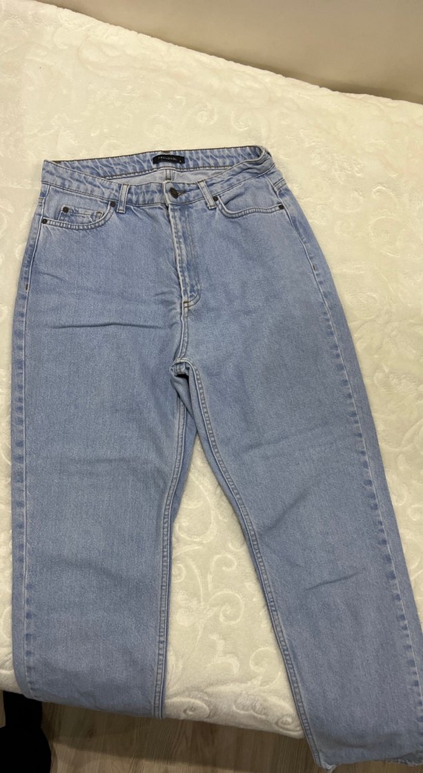 Pastel Mavi Midi Kadın Jean Pantolon - Görsel 3