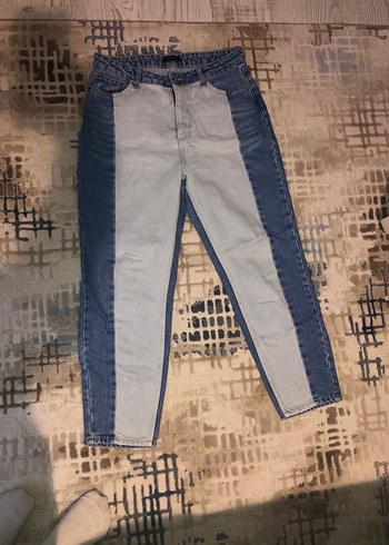Kadın Mavi Bağcıklı Regular Fit Denim Pantolon