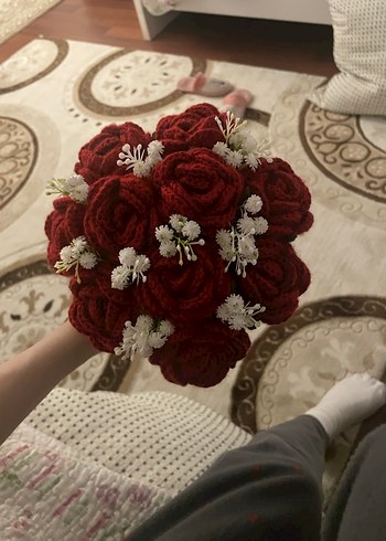 örgü gül buketi - Görsel 2