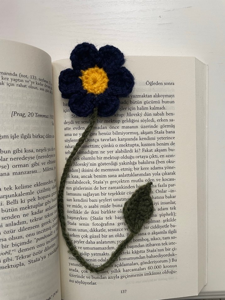 El Örgüsü Papatya Kitap Ayracı - Görsel 2