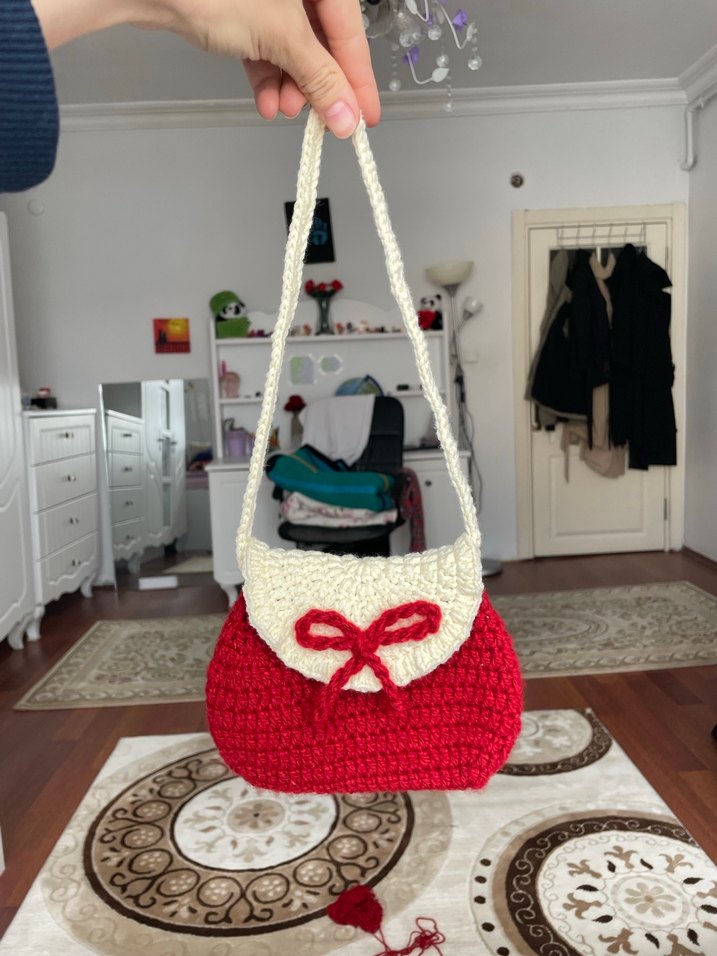 çocuk örgü çanta - Görsel 2