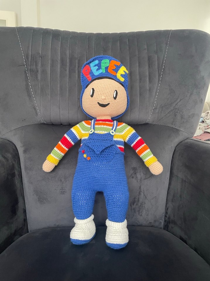 Renkli Örgü Pepe Bebek - Görsel 2