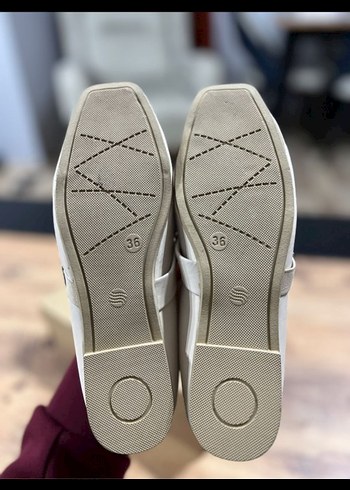 Kadın Beyaz Tokalı Blok Topuk Babet - Görsel 5