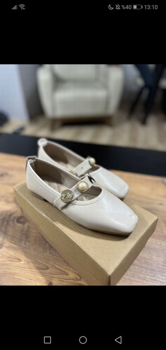 Kadın Beyaz Tokalı Blok Topuk Babet - Görsel 3