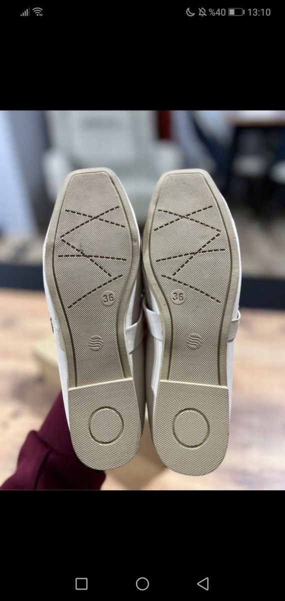 Kadın Beyaz Tokalı Blok Topuk Babet - Görsel 5