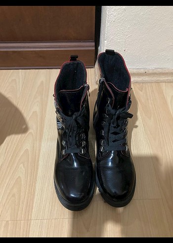 Diğer Siyah Deri Goth Yüksek Topuklu Tokalı Botlar