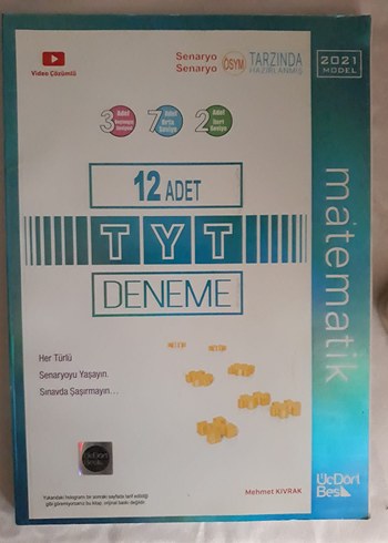 12 Adet TYT Matematik Deneme Kitabı 2021 Model