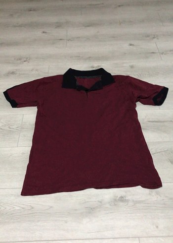 Bordo Siyah Yaka Erkek Polo Tişört