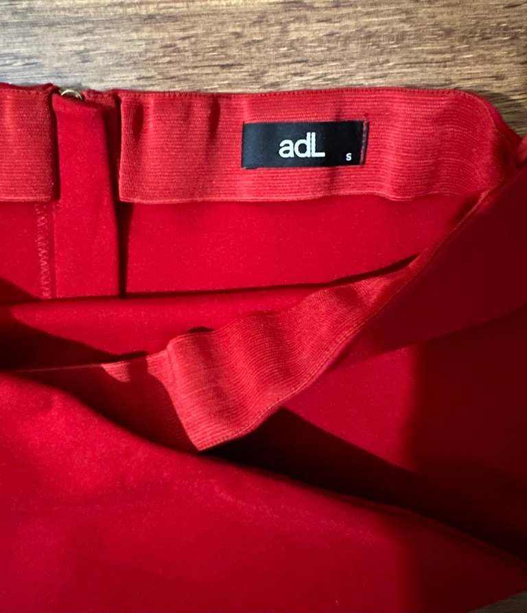 Kırmızı Midi dokuma etek - Görsel 4