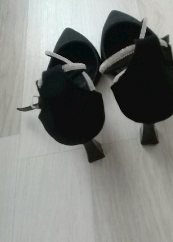 39 Beden siyah Renk Siyah Süet Stiletto Yılan Desenli Kadın Ayakkabı