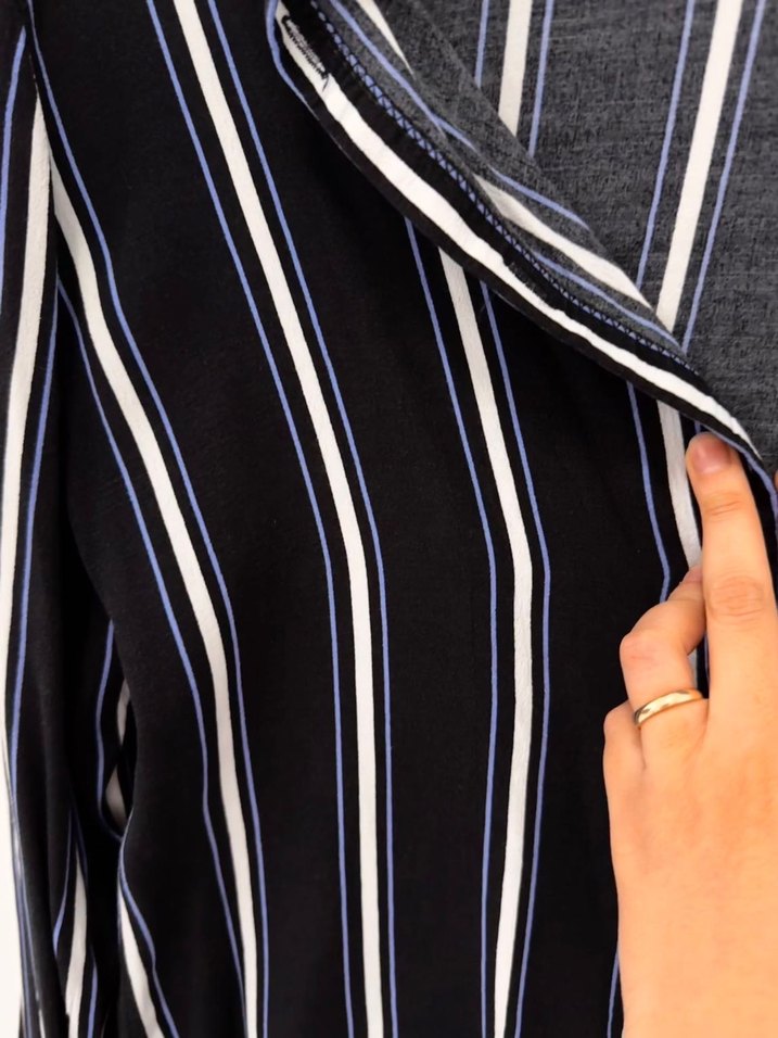 Zara Lacivert çizgili gömlek - Görsel 3