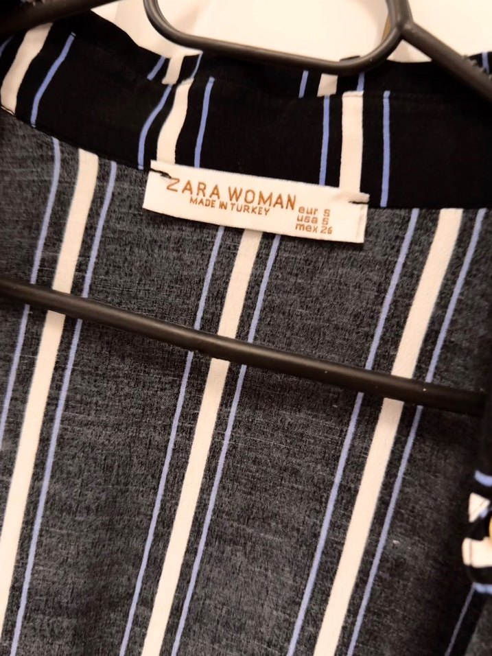 Zara Lacivert çizgili gömlek - Görsel 2