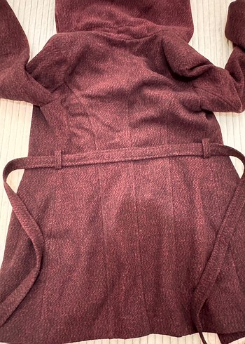 Kapüşonlu çift düğmeli uzun kaban - Görsel 4