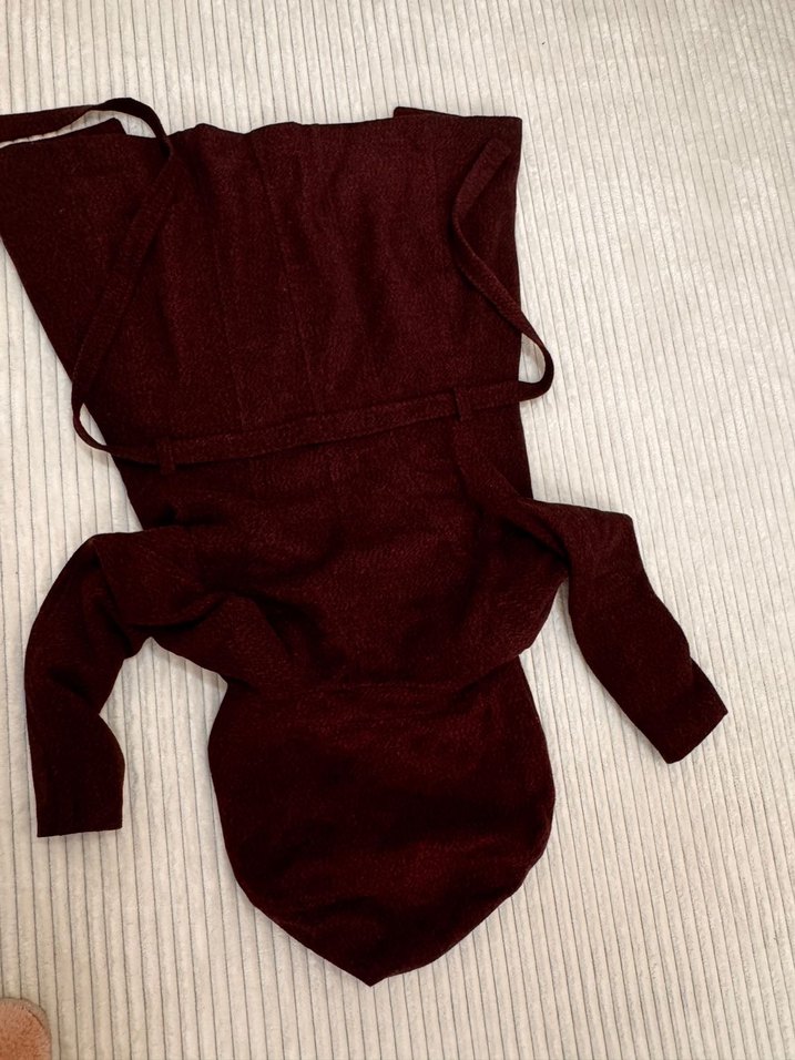 Kapüşonlu çift düğmeli uzun kaban - Görsel 5