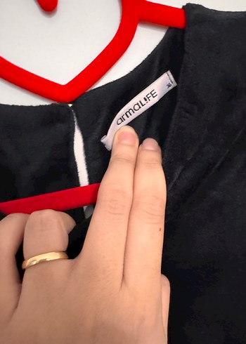 Yarasa Kol Kadife Siyah Midi Elbise - Görsel 4