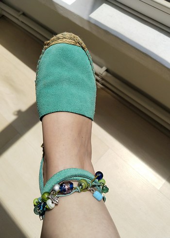 Divarese Turkuaz Süet Espadril - Görsel 2