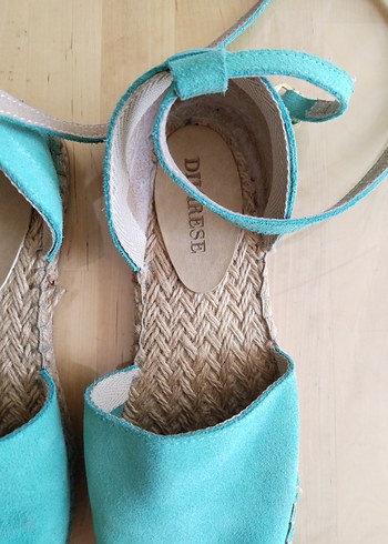 Divarese Turkuaz Süet Espadril - Görsel 7