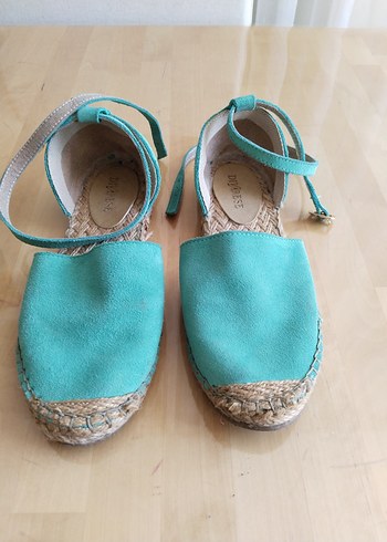 Divarese Turkuaz Süet Espadril - Görsel 5