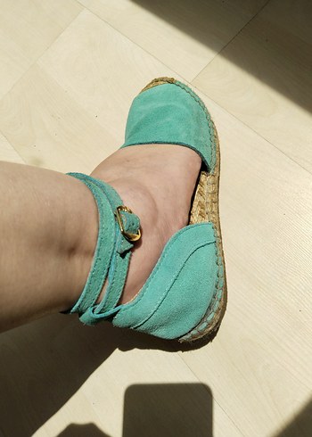 Divarese Turkuaz Süet Espadril - Görsel 3