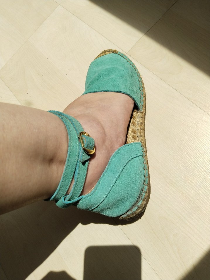 Divarese Turkuaz Süet Espadril - Görsel 3