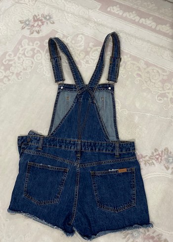 Bershka Kadın Lacivert Kısa Askılı Denim Tulum