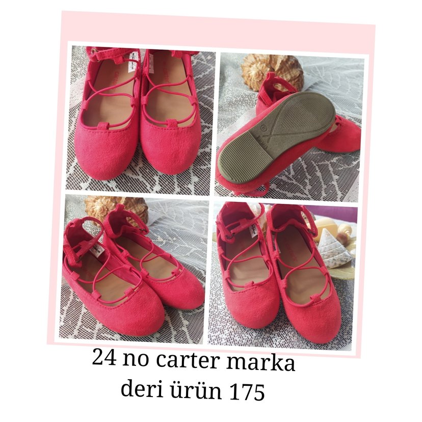 Kız Çocuk Kırmızı Babet, Elastik Detaylı - Görsel 3