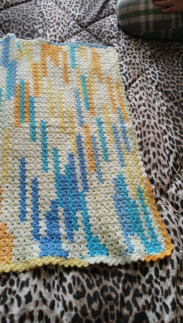 Çok Renkli Örgü Bebek Battaniyesi - Görsel 2